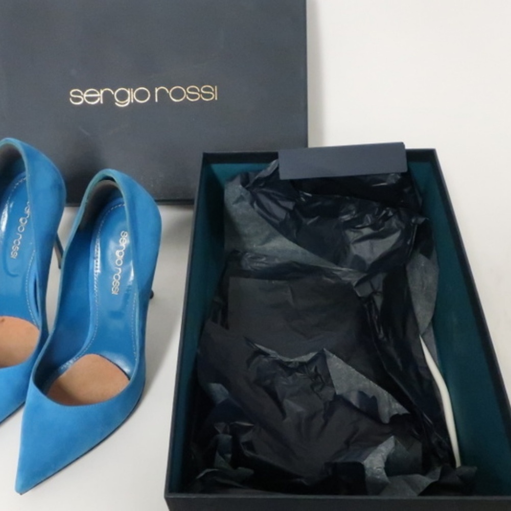 Sergio Rossi Godiva Pump Blue Suede - Picture 4 of 8